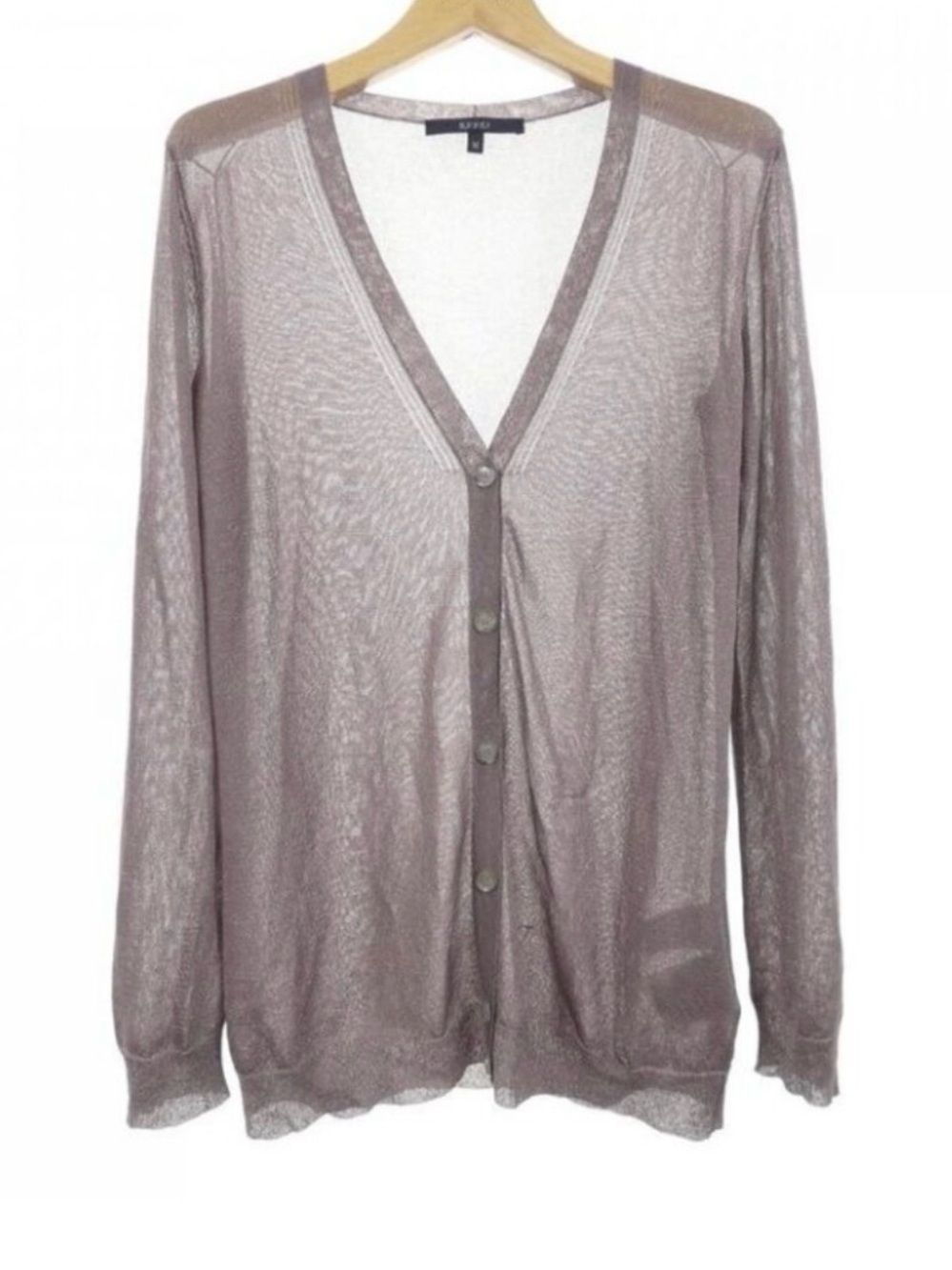 Gucci Sheer V-Neck Lightweight Cardigan - Mauve